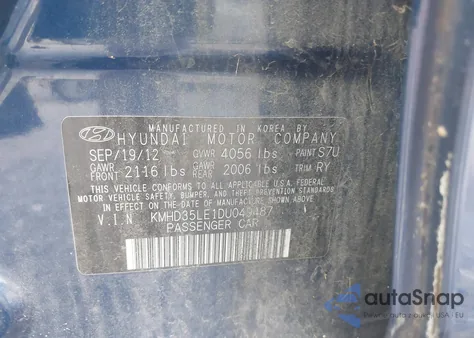 2013 Hyundai Elantra Gt from USA, damaged, VIN KMHD35LE1DU049487